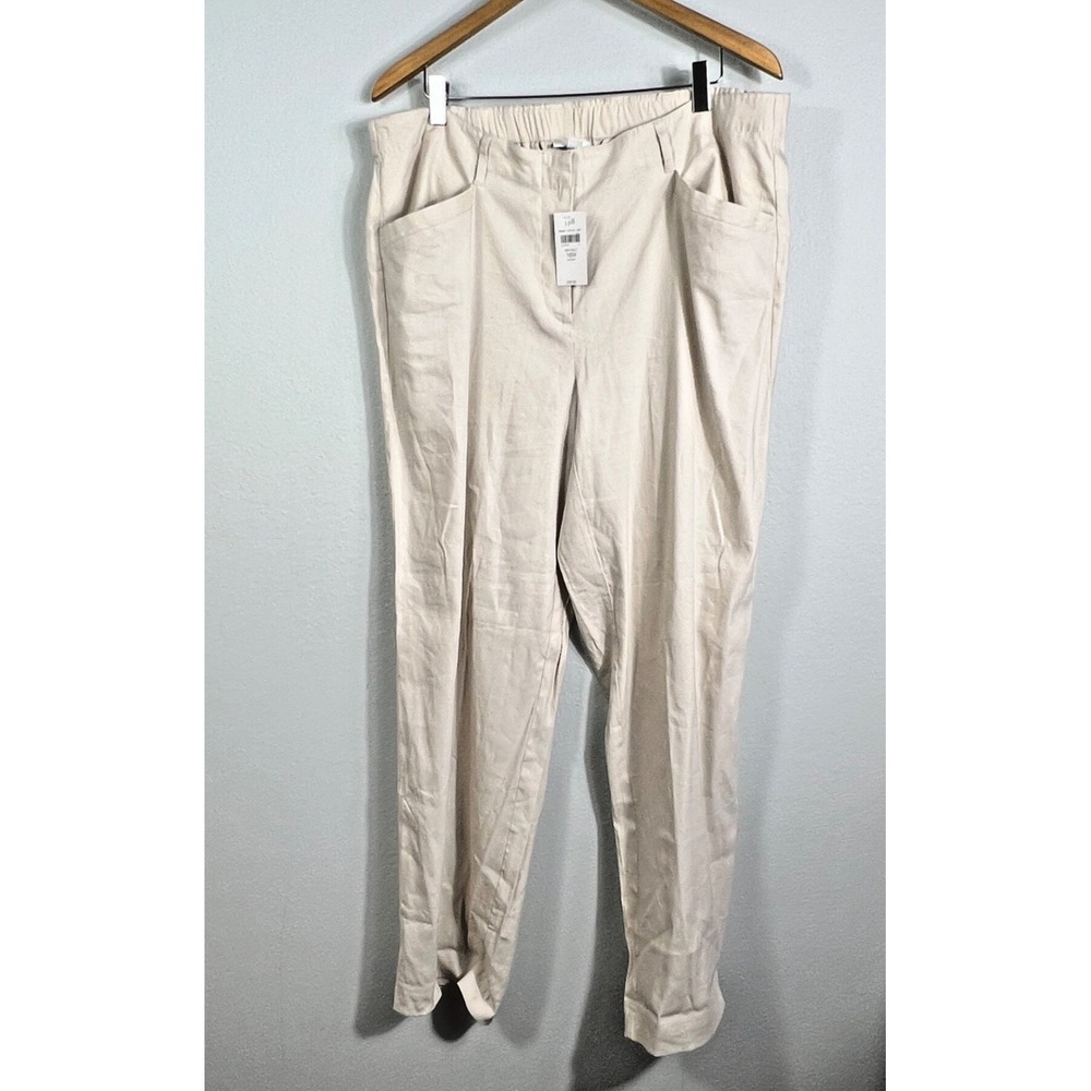 NWTJ Jill Pants Linen Stretch Lagenlook‎ Lightweight Casual 16 Beach Coastal